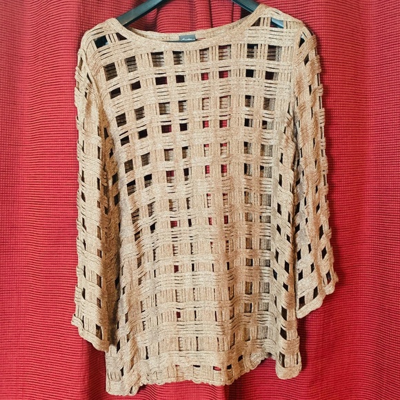 Chico's Sweaters - Chico’s travelers collection gold metallic sweater